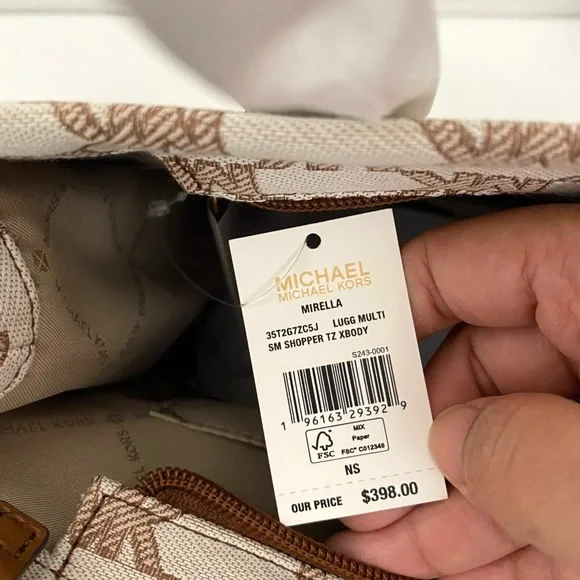 Michael Kors Mirella Small Logo Jacquard Crossbody Bag - Picture 8 of 10